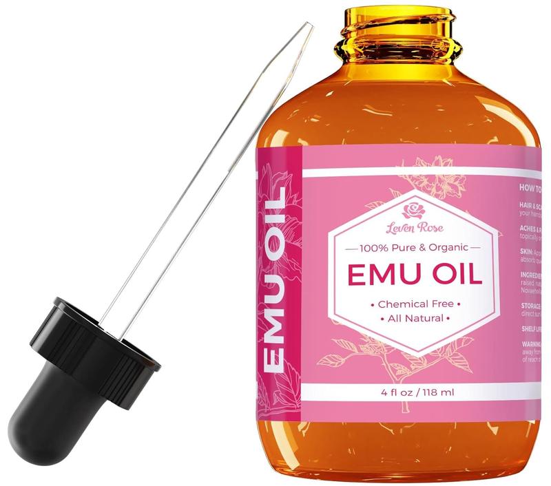 Sensitive Skin Emu Oil - 4 oz Moisturizer, Soothing and Hydrating with Glass Stopper Moisturizing Skincare