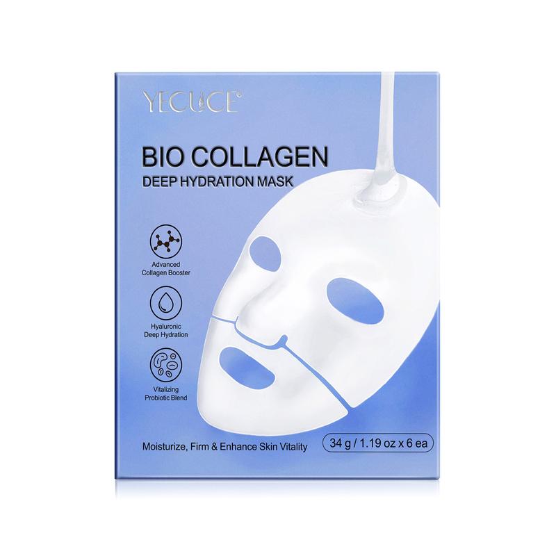 YECUCE Bio Collagen Deep Hydration Mask, Moisturize, Firm & Enhance Skin Vitality  Skincare Probiotic 6 Pcs